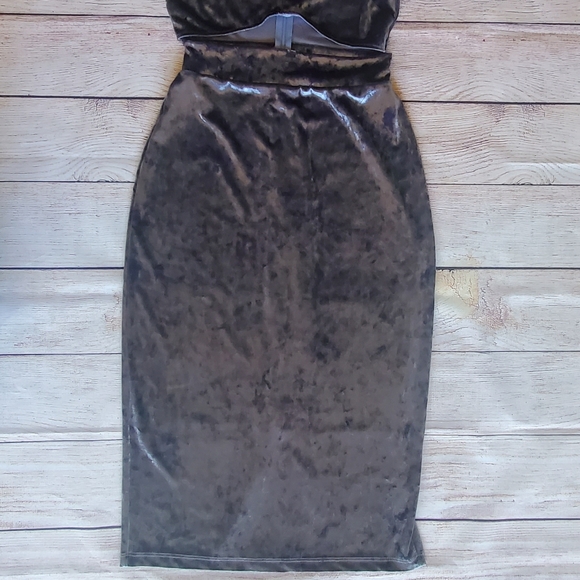 Crushed Velvet Cut Out Dress - Picture 3 of 5